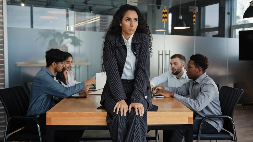 Business leader looking concerned at a conference table